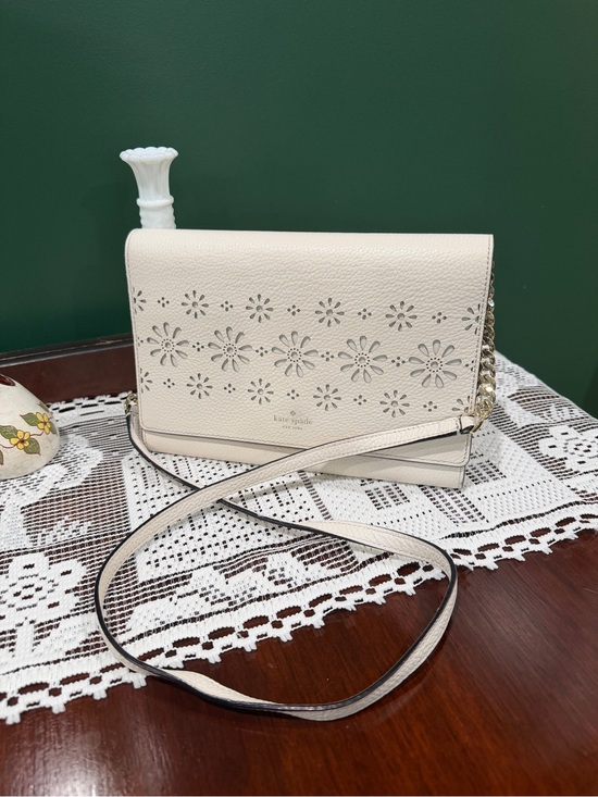 kate spade Handbags - Kate Spade Floral Laser-Cut Crossbody with Gold Chain Accent